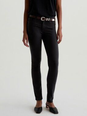 AG ADRIANO GOLDSCHMEID Mid-Rise Cigarette Black Denim Jeans 27R
